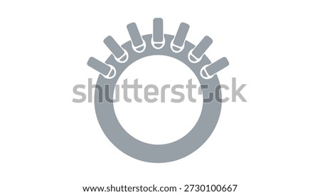 A gray silhouette icon of an external tooth lock washer, a piece of industrial hardware used for fastening and securing bolts.