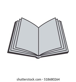 gray silhouette open book with clean sheets