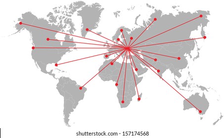 Gray silhouette of world map. eps10 