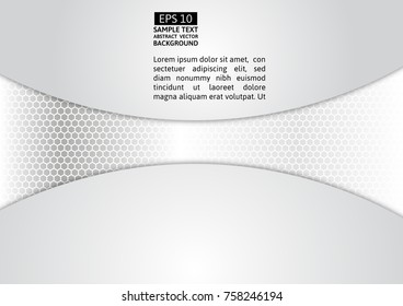 Gray and silver geometric abstract vector background with copy space