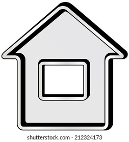 gray silver isolated home icon on white background