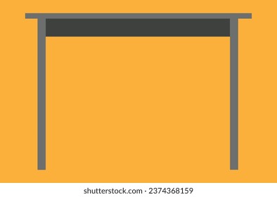 gray simple metal table on yellow background