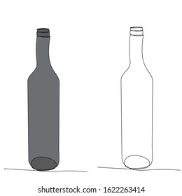  gray single line drawing, bottle