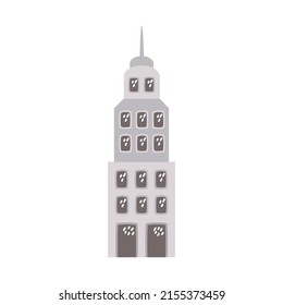 gray skyscraper building isolated icon