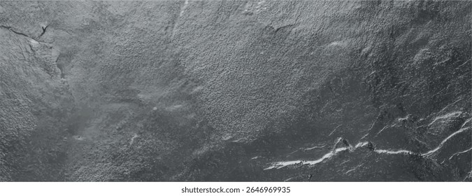 Gray slate stone background with a rough texture. The background features a natural, rugged gray appearance with subtle cracks. Textured stone background vector. Gray background.