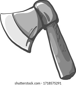 Grau-kleine Axt, Illustration, Vektorgrafik auf weißem Hintergrund