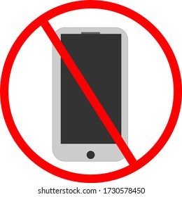 
Gray smartphone, phone or tablet crossed out. Digital detox. Do not use the phone. Do not disturb