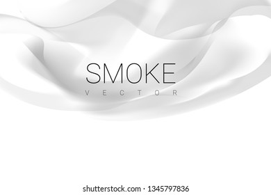 Resumen de humo gris sobre vector de fondo blanco