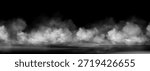 Gray smoke clouds on black water surface. Vector realistic illustration of thick transparent fog, dirty dusty air, dark vapor floating at night, spooky Halloween atmosphere design, horror haze effect