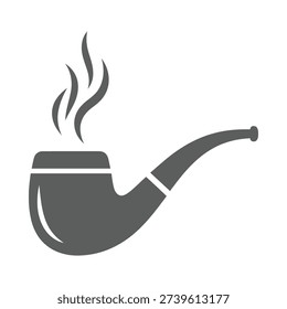 A gray smoking pipe with smoke coming out