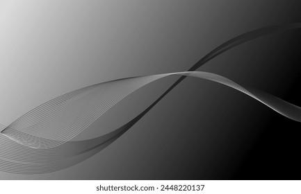 gray smooth lines wave curves with soft gradient abstract background