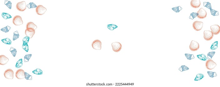 Gray Snail Background White Vector. Clam Cute Design. Sketch Textile Card. Orange Scallop Creature Illustration.