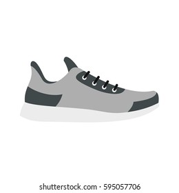 Gray sneaker icon isolated on white background vector illustration
