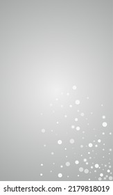 Gray Snow Vector Gray Background. Christmas Snowfall Illustration. White Light Texture. Winter Snowflake Transparent.
