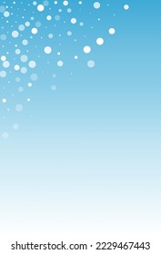 Gray Snow Vector Blue Background. Light Silver Snowfall Card. Snowflake Abstract Holiday.