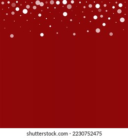 Gray Snow Vector Burgundy Background. Winter Silver Snowflake Design. Snowfall Xmas Backdrop.