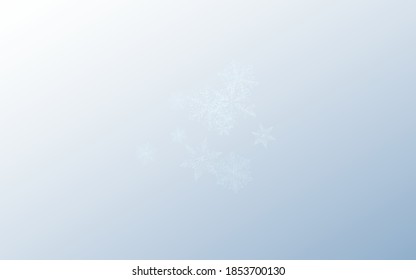 Gray Snow Vector Grey Background. Xmas Snowfall Design. Silver magic Pattern. Christmas Snowflake Illustration.