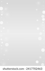 Gray Snow Vector Grey Background. Xmas Snowfall Texture. Silver magic Banner. New Snowflake Backdrop.