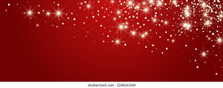 Gray Snow Vector Panoramic Red Background. Christmas Snowfall Texture. White Falling Backdrop. Light Snowflake Design.