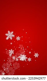 Gray Snow Vector Red Background. Winter Snowfall Card. White Falling Holiday. Abstract Snowflake Design.
