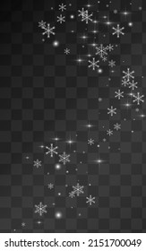 Gray Snow Vector Transparent Background. magic Confetti Banner. Silver Fantasy Backdrop. Winter Snowfall Wallpaper.