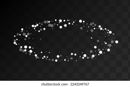 Gray Snow Vector Transparent Background. Light Snowfall Card. White Xmas Wallpaper. Fantasy Snowflake Banner.