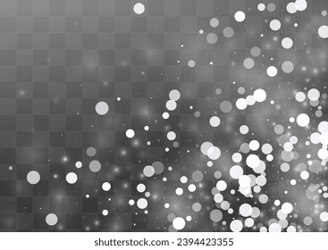 Gray Snow Vector Transparent Background. New Snowfall Card. Light Holiday Texture. Abstract Blizzard Design.