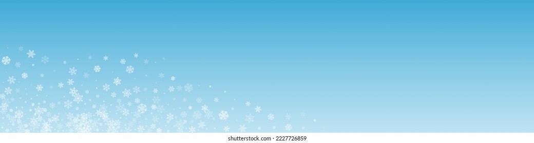 Gray Snow Vector Transparent Panoramic Background. magic White Snowfall Illustration. Snowflake Holiday Pattern.