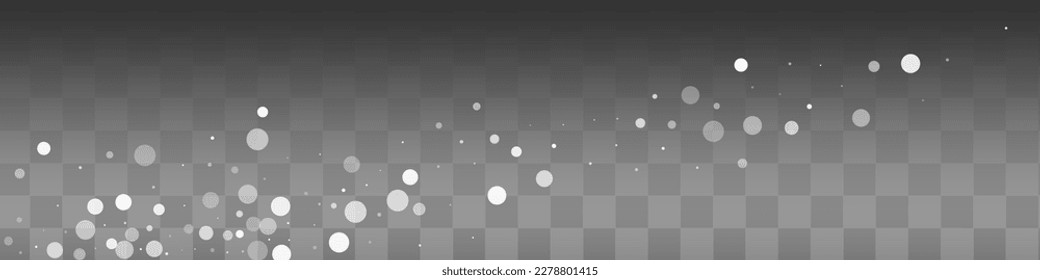 Gray Snow Vector Transparent Panoramic Background. magic Snowflake Banner. White Falling Texture. New Snowfall Backdrop.