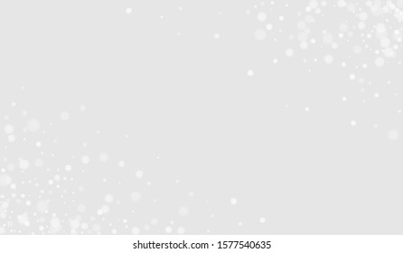Gray Snowfall Transparent Illustration. Merry Sky Wallpaper. Light Banner. Gray Ice Glow Background. Ice Transparent Pattern.