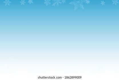 Gray Snowfall Vector Blue Background. Xmas Snow Card. White Light Design. Christmas Snowflake Holiday.