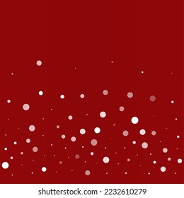 Gray Snowfall Vector Burgundy Background. Fantasy Silver Snow Banner. Snowflake Holiday Texture.