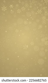 Gray Snowfall Vector Golden Background. Holiday Snowflake Illustration. Silver Sky Pattern. Xmas Snow Backdrop.