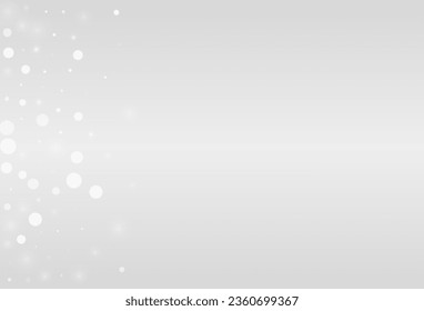 Gray Snowfall Vector Grey Background. Falling Snowflake Pattern. White Abstract Holiday. Winter Snow Card.