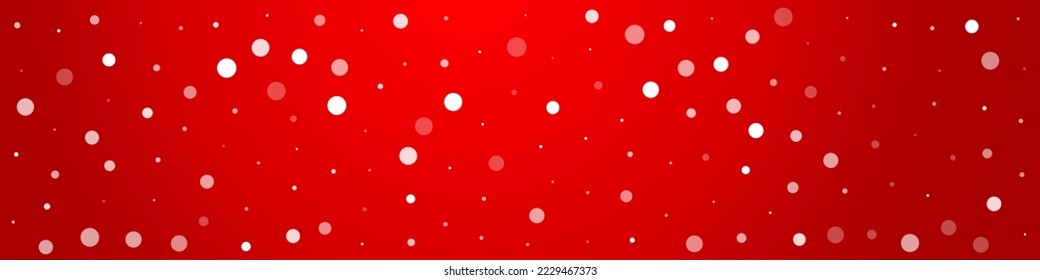 Gray Snowfall Vector Red Panoramic Background. Fantasy Silver Snow Wallpaper. Snowflake magic Backdrop.