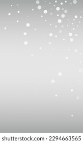 Gray Snowfall Vector Silver Background. Falling Snow Transparent. Winter Abstract Banner. Xmas Blizzard Pattern.