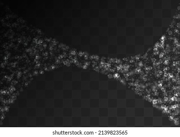 Gray Snowfall Vector Transparent Background. Xmas Snow Pattern. White New Wallpaper. Holiday Snowflake Banner.