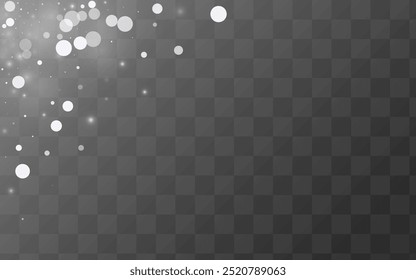 Gray Snowfall Vector Transparent Background. New Snow Banner. Light Fantasy Illustration. Holiday Blizzard Card.