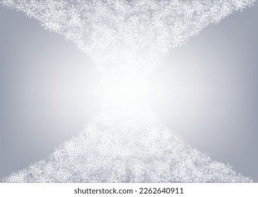 Gray Snowflake Vector Gray Background. Abstract Snowfall Backdrop. Silver Winter Holiday. Falling Snow Wallpaper.