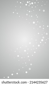 Gray Snowflake Vector Gray Background. Winter Snowfall Transparent. White Light Card. magic Confetti Banner.