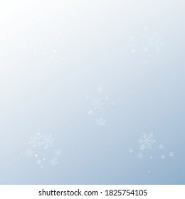 Gray Snowflake Vector Gray Background. Xmas Snowfall Holiday. Silver New Illustration. Sky Snow Card.