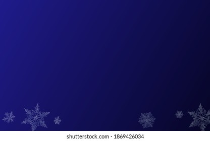 Gray Snowflake Vector Blue Background. Xmas Snow Holiday. Silver Winter Texture. Sky Snowfall Wallpaper.