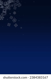 Gray Snowflake Vector Blue Background. Winter Snowfall Design. White magic Texture. Xmas Snow Pattern.