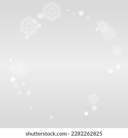 Gray Snowflake Vector Grey Background. magic Snowfall Wallpaper. White New Card. Winter Snow Texture.