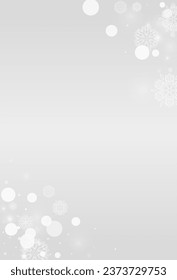 Gray Snowflake Vector Grey Background. New Snow Holiday. White Christmas Transparent. Xmas Snowfall Texture.