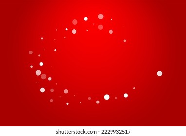 Gray Snowflake Vector Red Background. Fantasy Silver Snow Holiday. Snowfall magic Card.