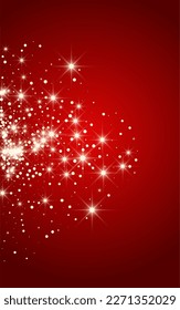 Gray Snowflake Vector Red Background. Holiday Snowfall Banner. Silver New Backdrop. Abstract Snow Pattern.