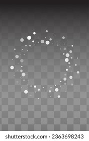 Gray Snowflake Vector Transparent Background. Winter Silver Snowfall Holiday. Snow Abstract Card.