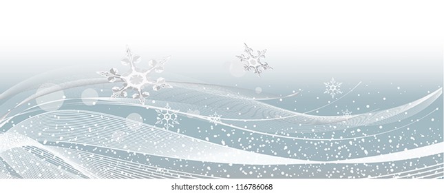 Gray snowflakes on New Year's background