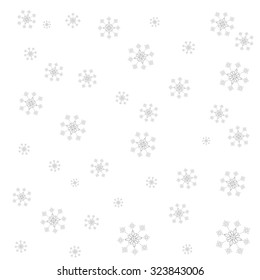 gray snowflakes on white background vector